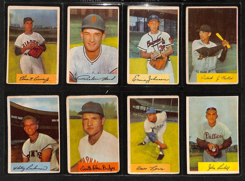 Lot Of 75 1954 Bowman Baseball Cards w. Nellie Fox